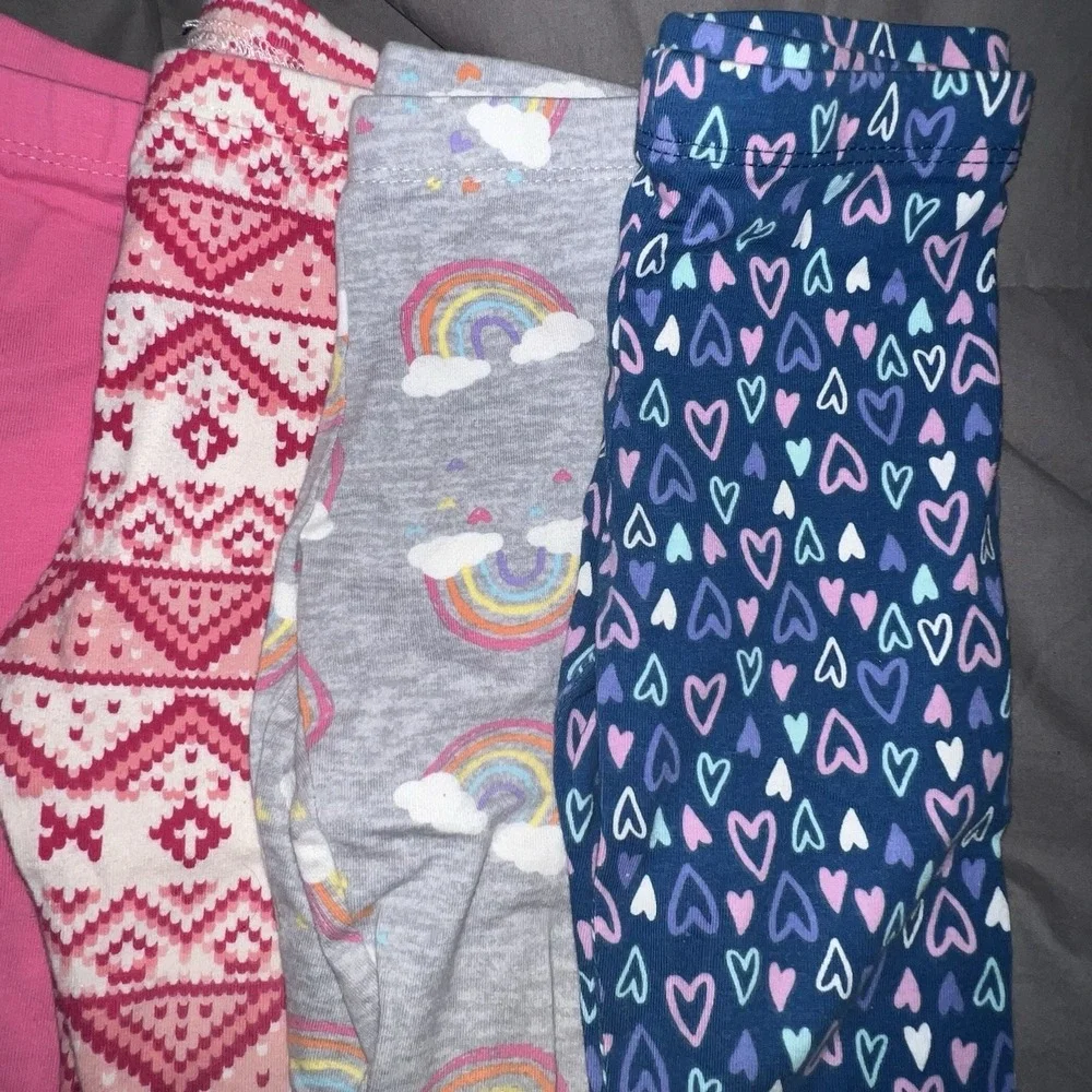 Set Of 7 Toddler Girls Leggings Size 18-24M‎ Multicolor Butterfly Unicorn Hearts